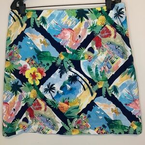 Talbots Tropical flamingo Print Skirt office Size 14P